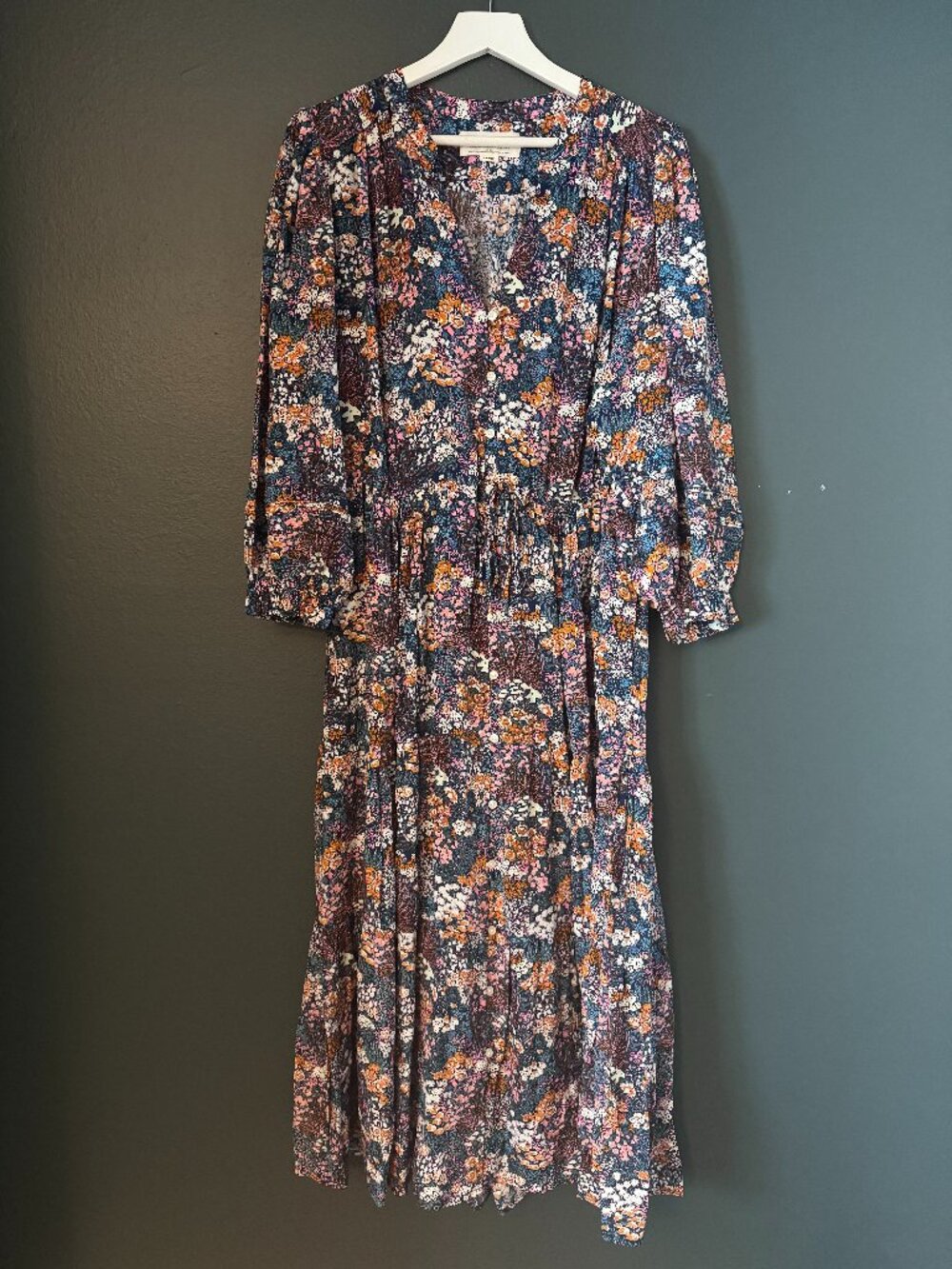 NWT Trovata Birds of Paradis Viscose Silk Long Sleeve Maxi Dress wPOCKETS! - Picture 4 of 6